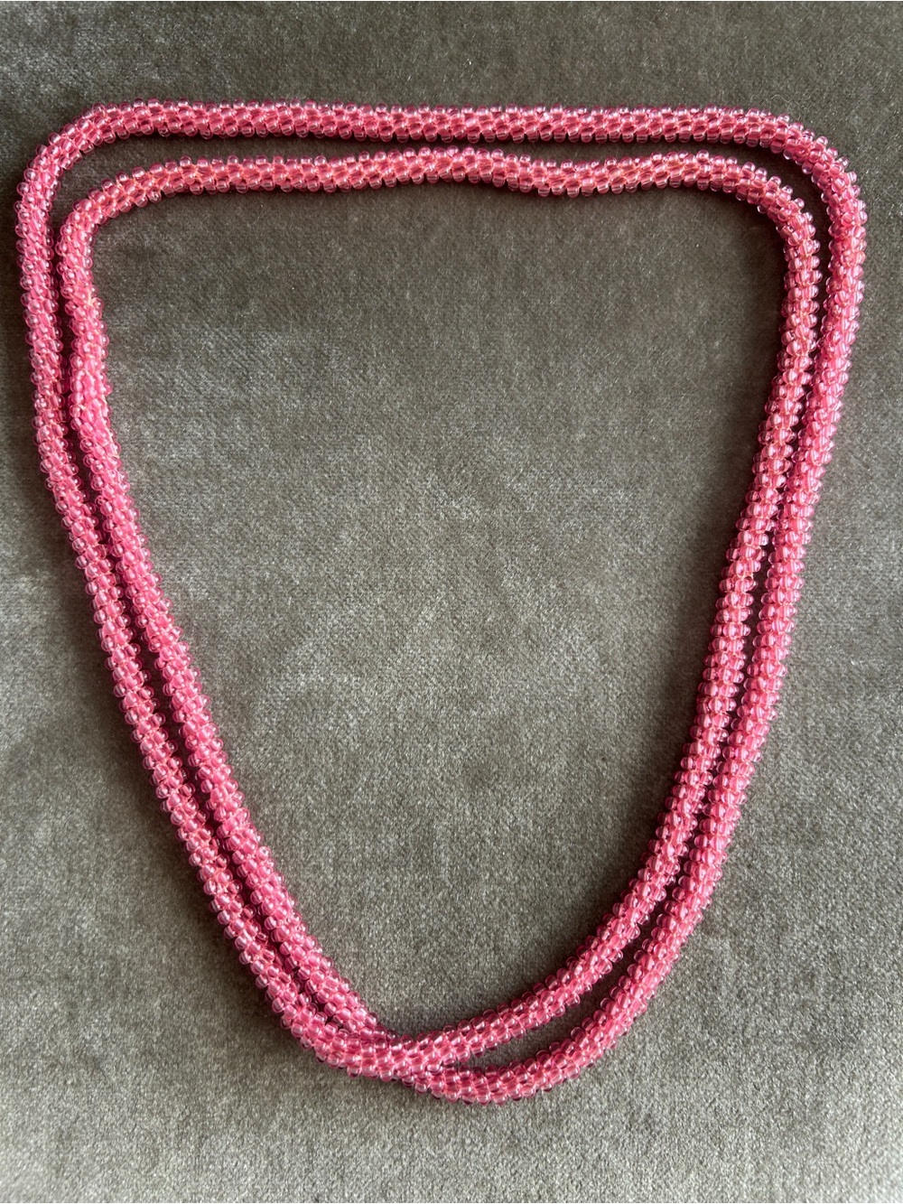 Pink Seed Bead 50” rope Necklace - Women's Jewelry